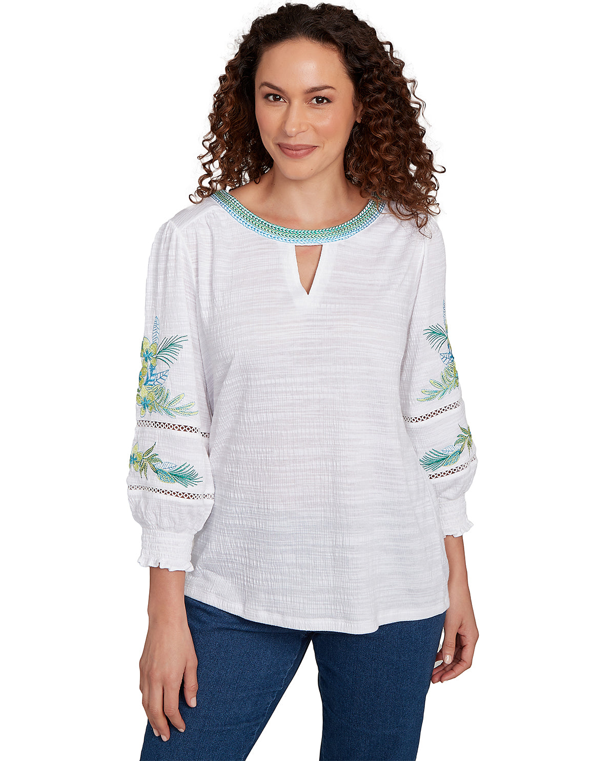 Ruby Road Petite Paradise Cove Slub Knit Top