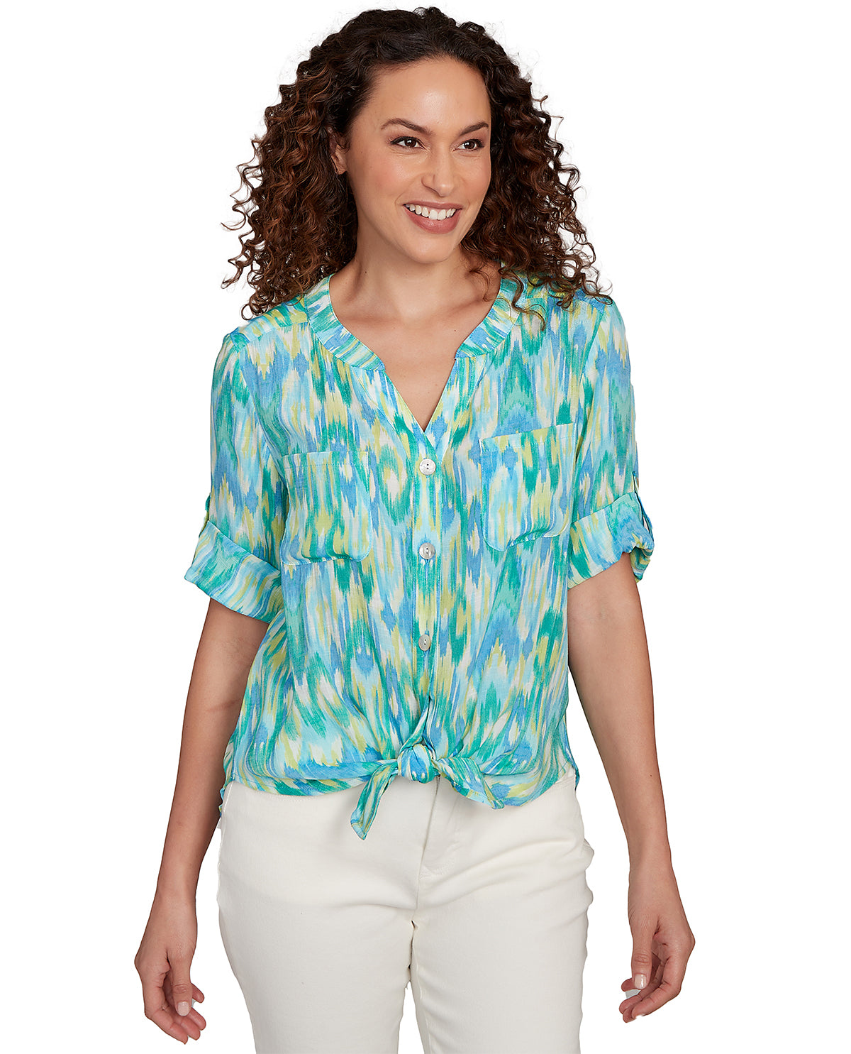 Ruby Road Petite Paradise Cove Woven Top