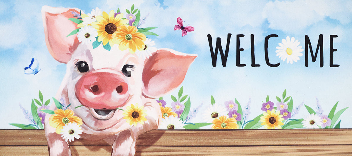Welcome Daisy Pig Sassafras Switch Mat