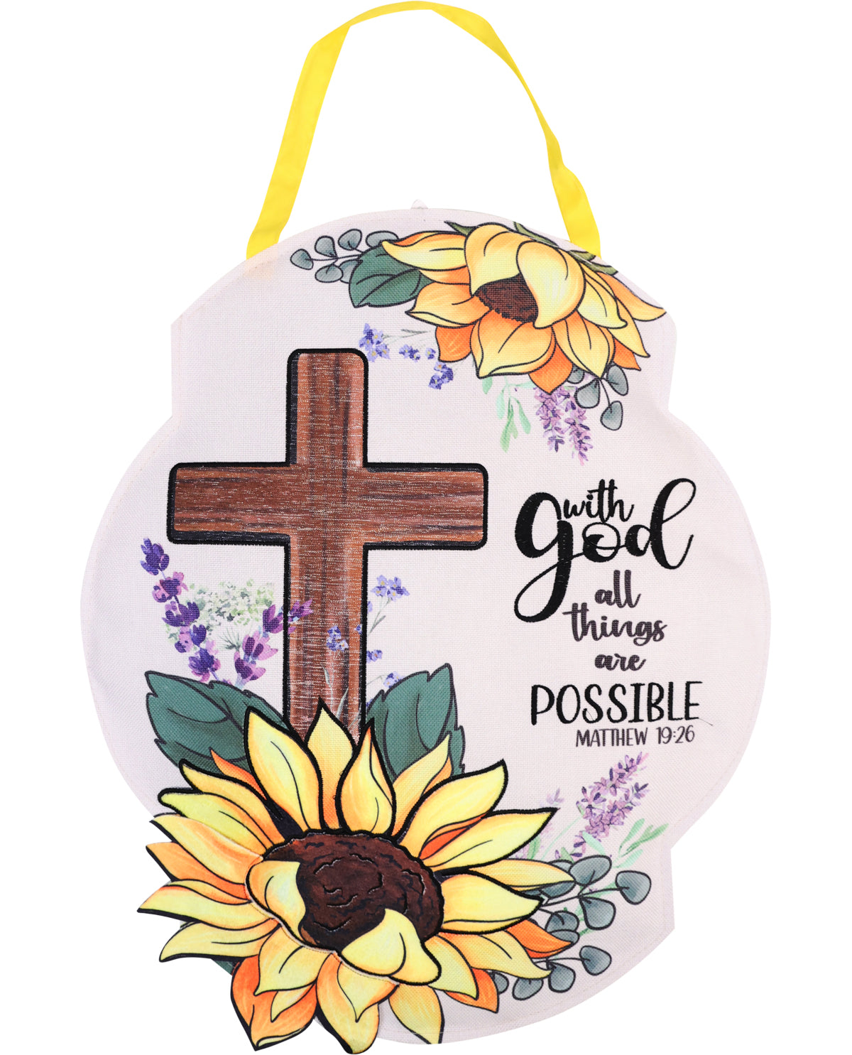 Sunflower & Cross Door Decor