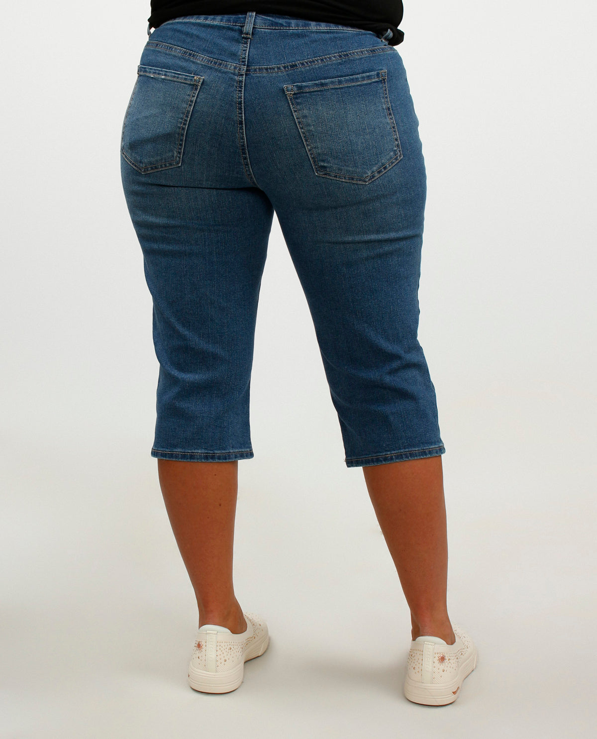 D Jeans Plus Muffin Eliminator Denim Capri