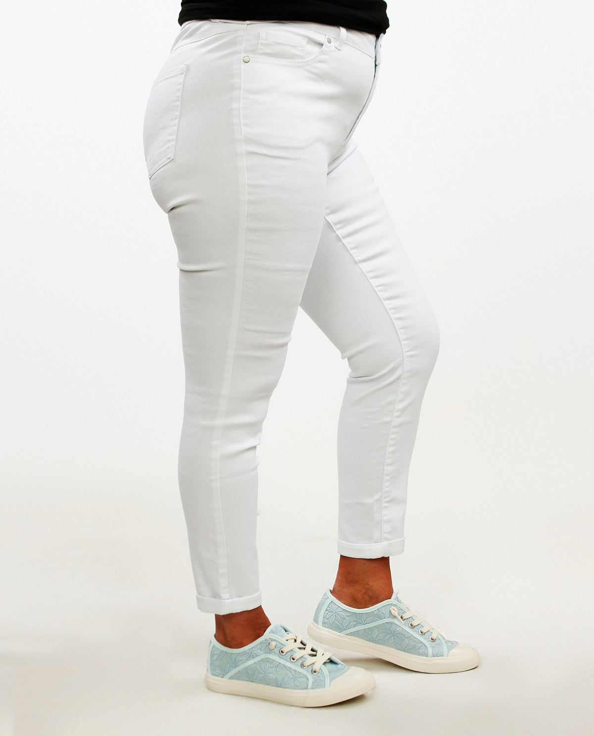 D Jeans Plus Twill Roll Ankle Jeans