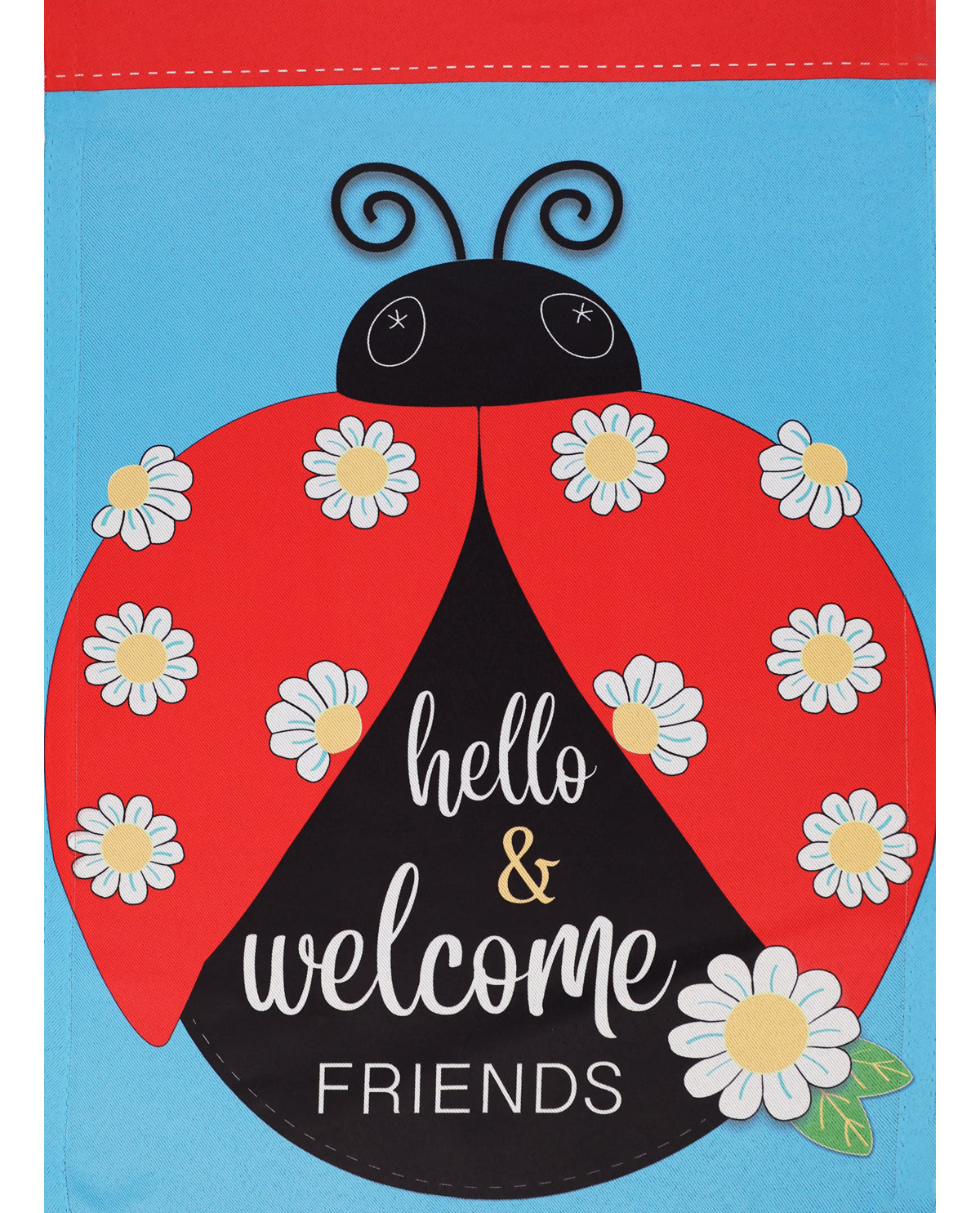 Summer Ladybug Suede Garden Flag