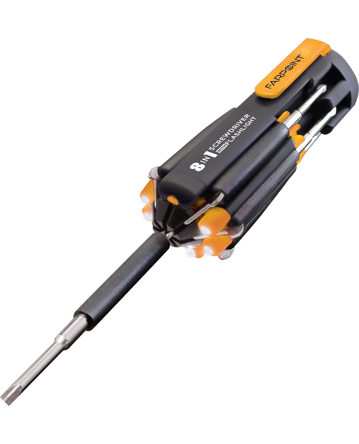 blue ridge tools 2 in 1 rechargeable screwdriver flashlight Farpoint 8-in-1 Multi-Function Screwdriver with Flashlight