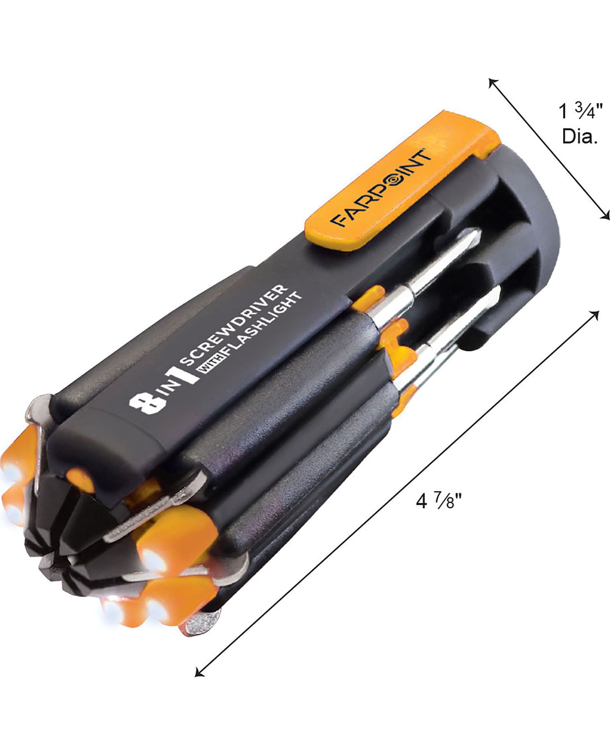 Farpoint 8-in-1 Multi-Function Screwdriver with Flashlight