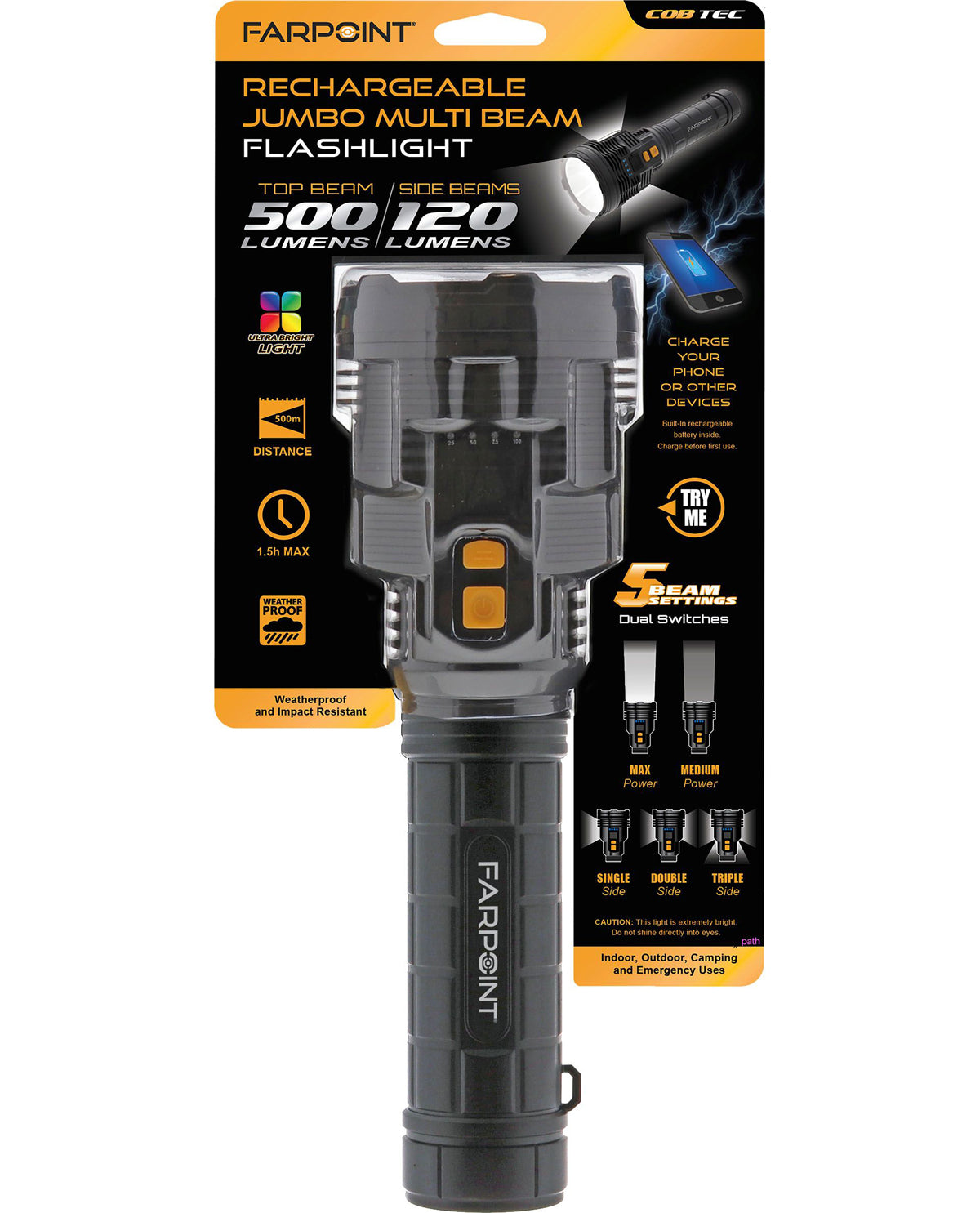 Farpoint Jumbo Rechargeable Flashlight