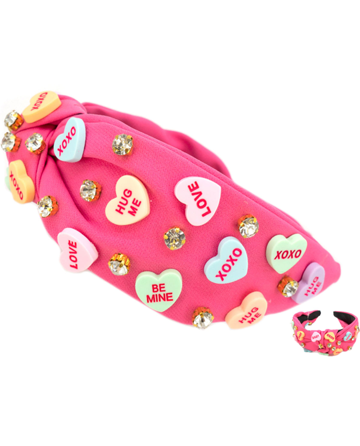 Candy Hearts Pink Headband