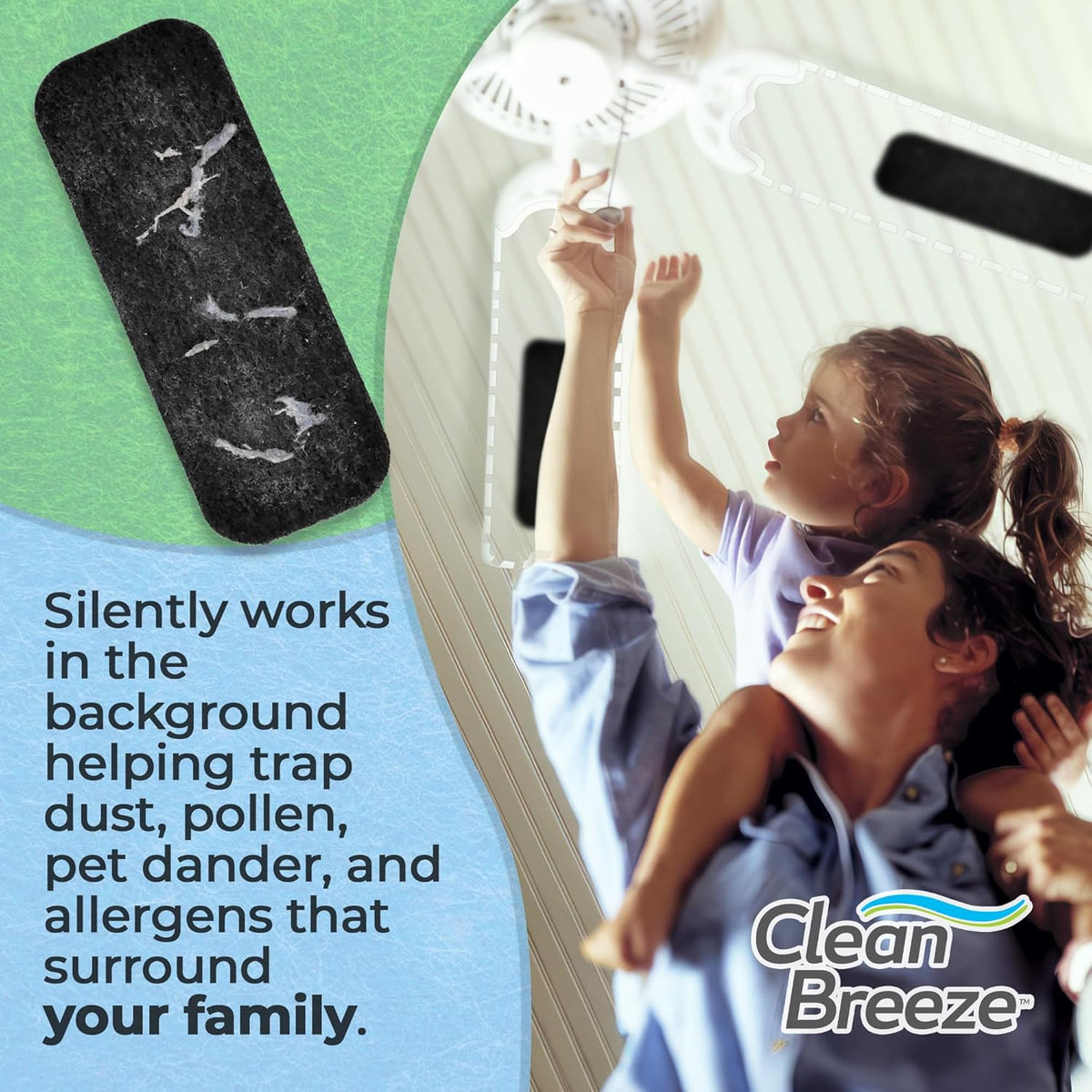 Clean Breeze Ceiling Fan Mounted Air Filters