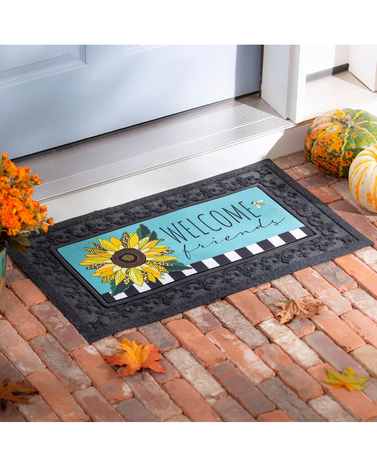 Welcome Friends Leopard Print Sassafras Switch Mat