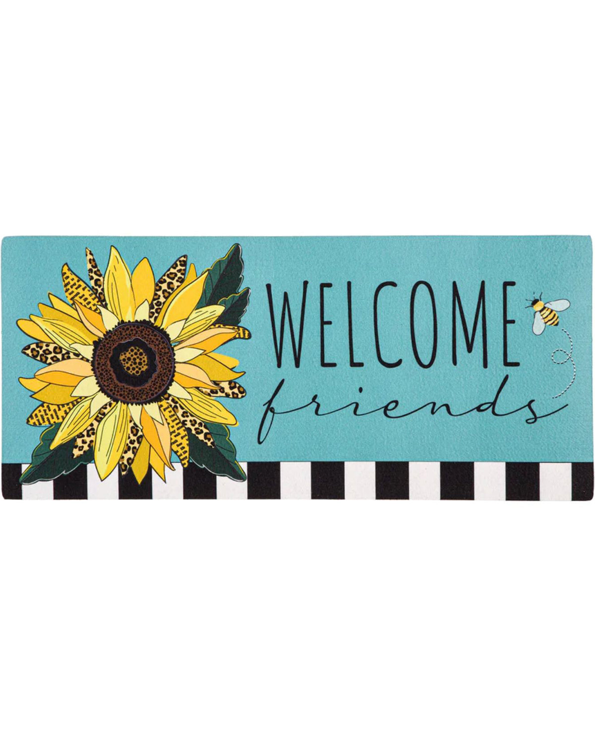 Welcome Friends Leopard Print Sassafras Switch Mat