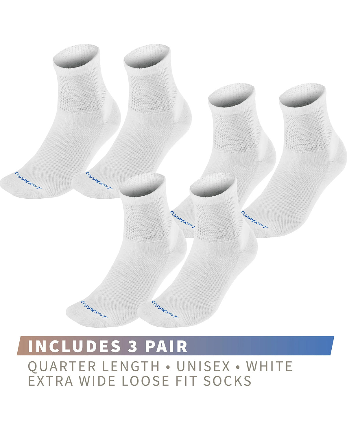 Extra Wide Copper Fit Diabetic Socks - L/XL