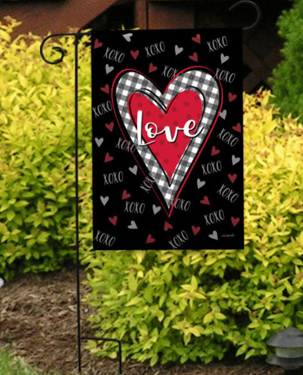 Plaid Heart Garden Flag