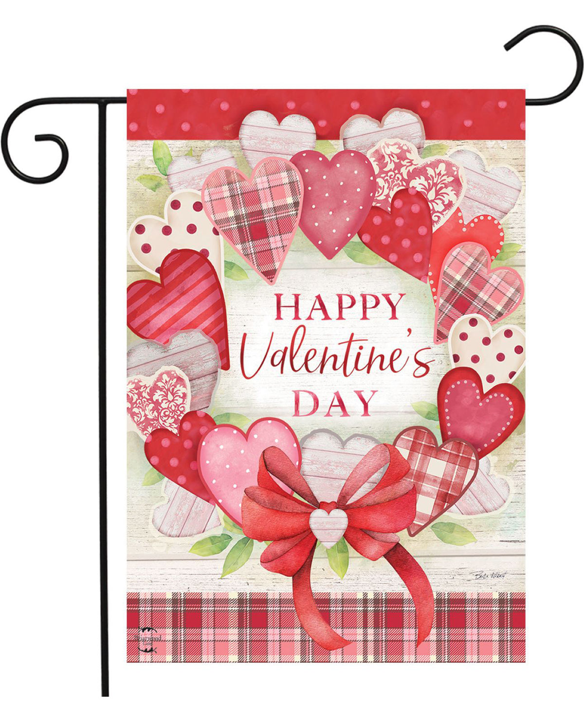 VALENTINE WREATH GARDEN FLAG