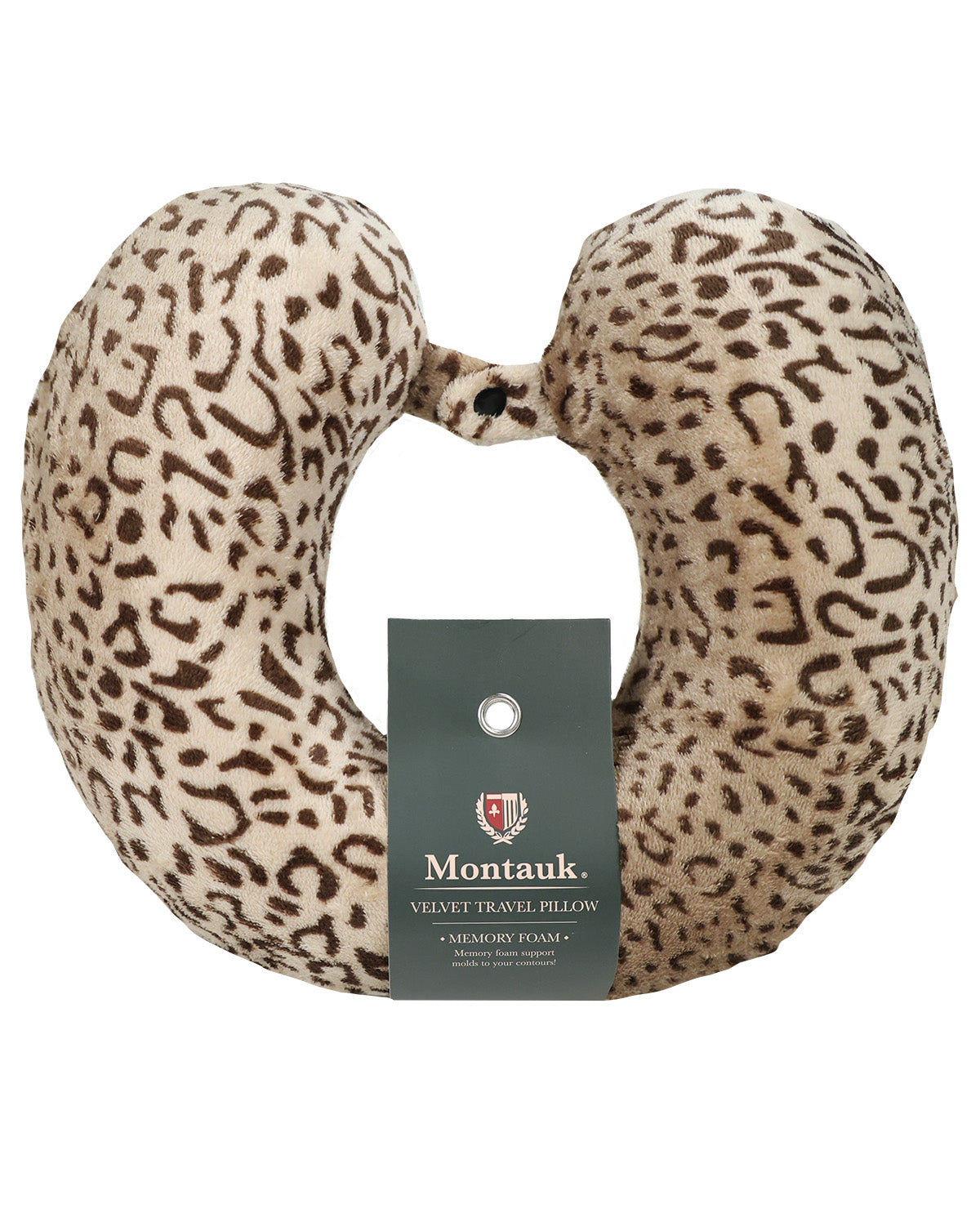 Montauk Animal Print Velvet Neck Pillow With Snap