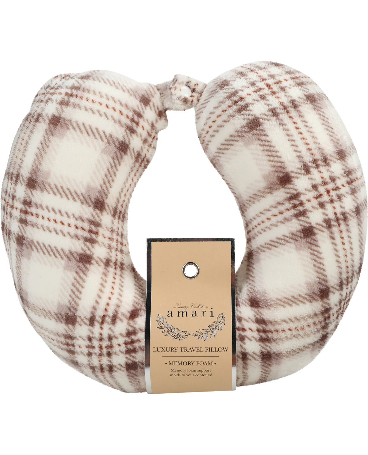 Plaid Memory Foam Neck Pillow