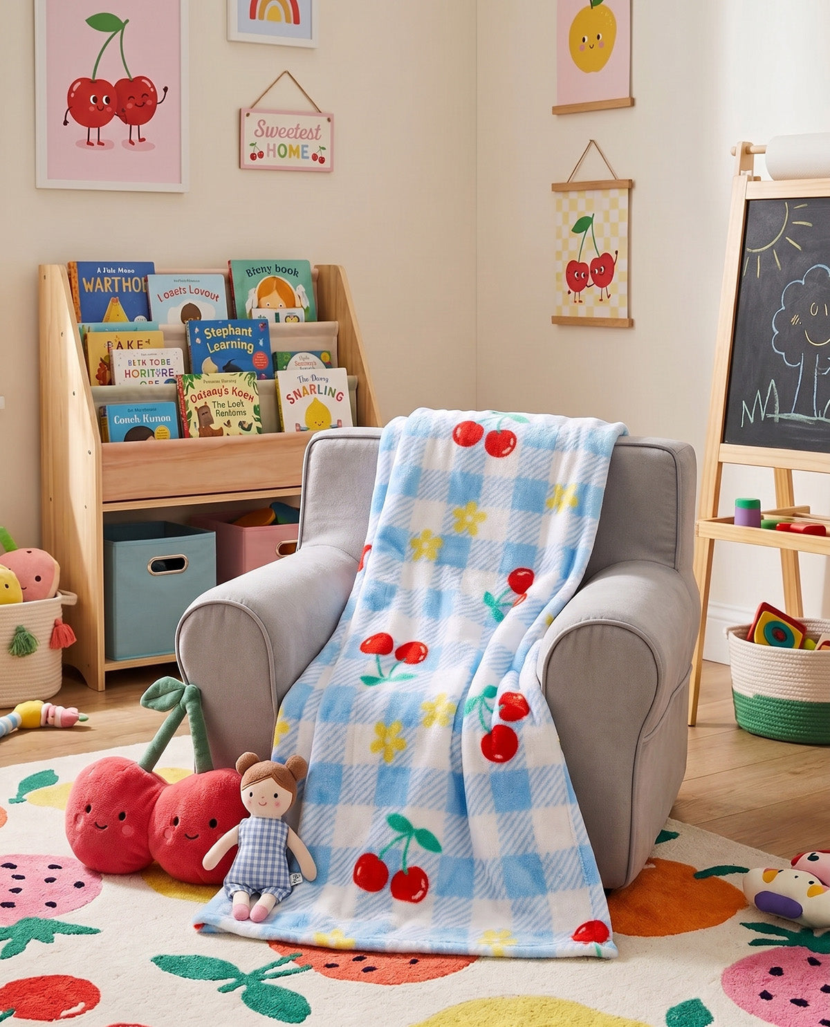 50x70 Cute Cherry Hanging Throw