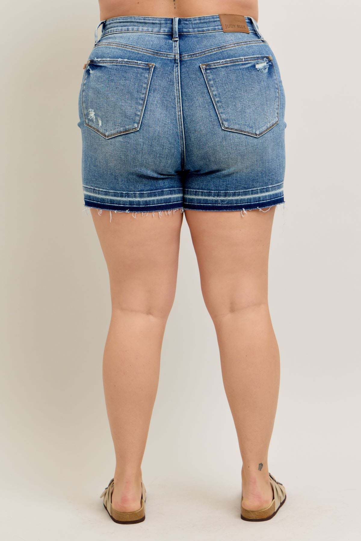 Plus Judy Blue Mr Tummy Control Vintage Shorts