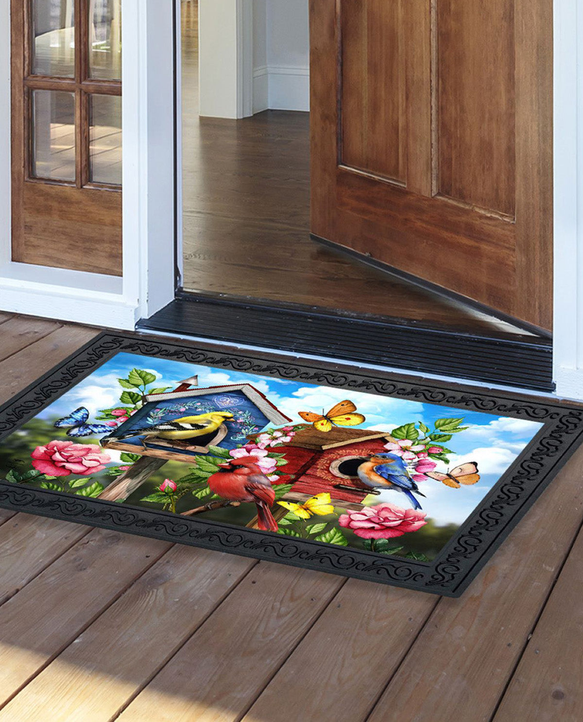 Floral Birdhouse Doormat