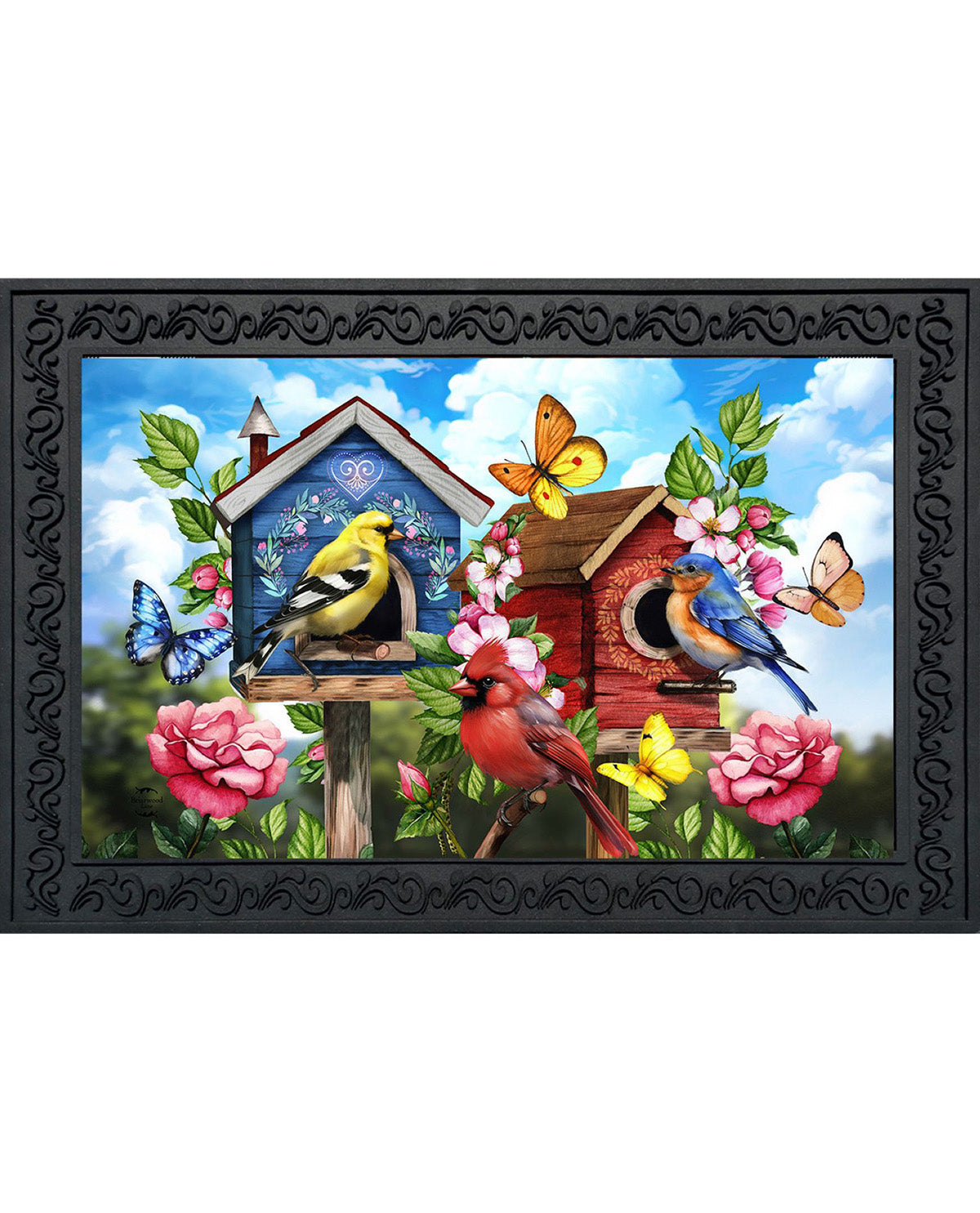 Floral Birdhouse Doormat