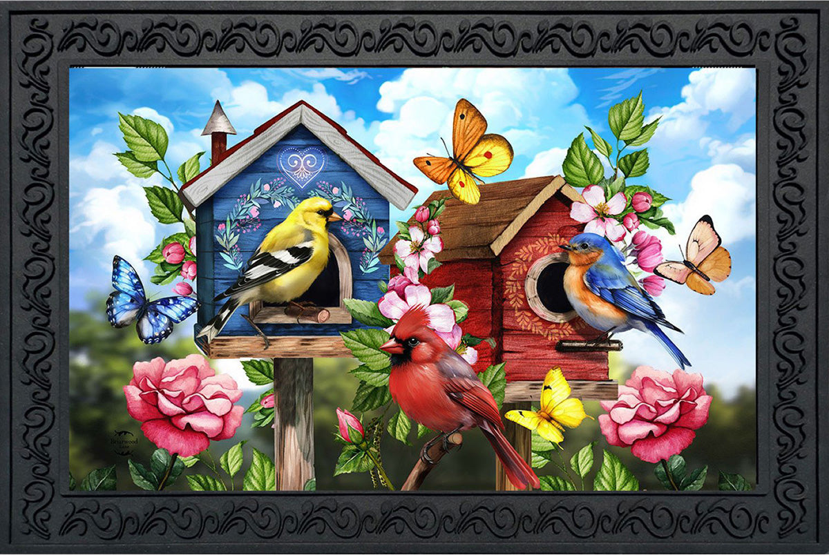 Floral Birdhouse Doormat