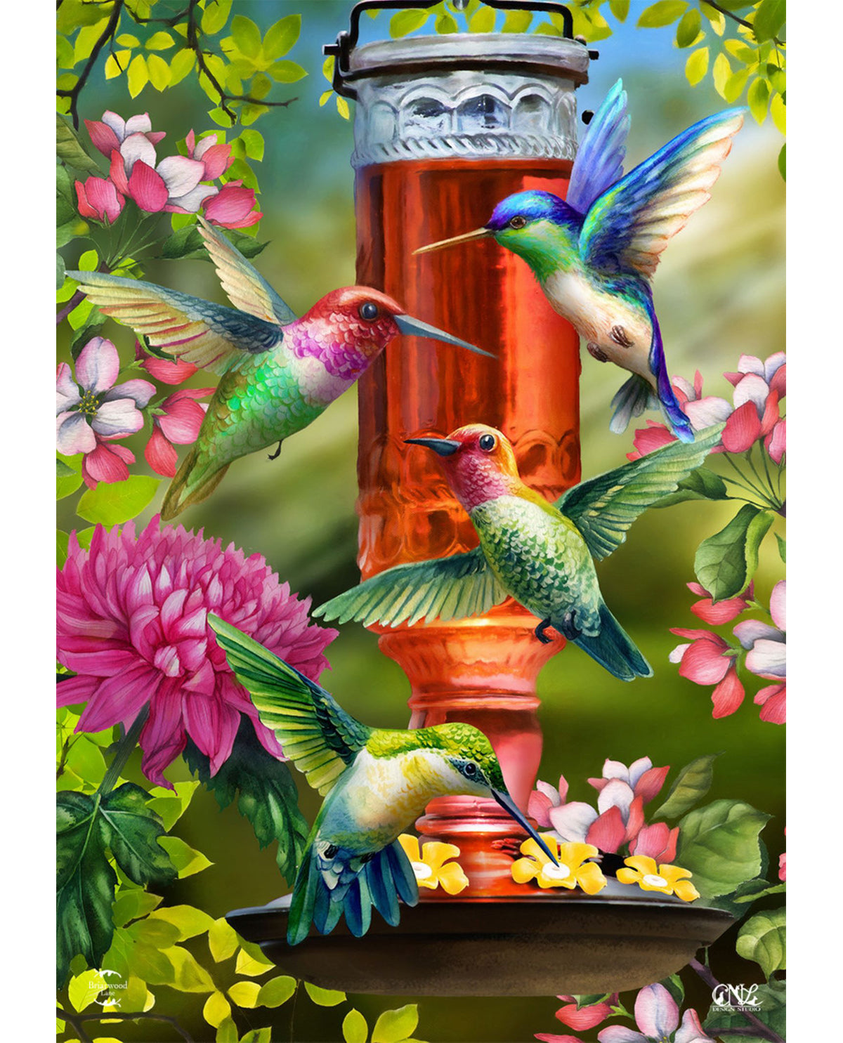 Hummingbird Feeder Garden Flag