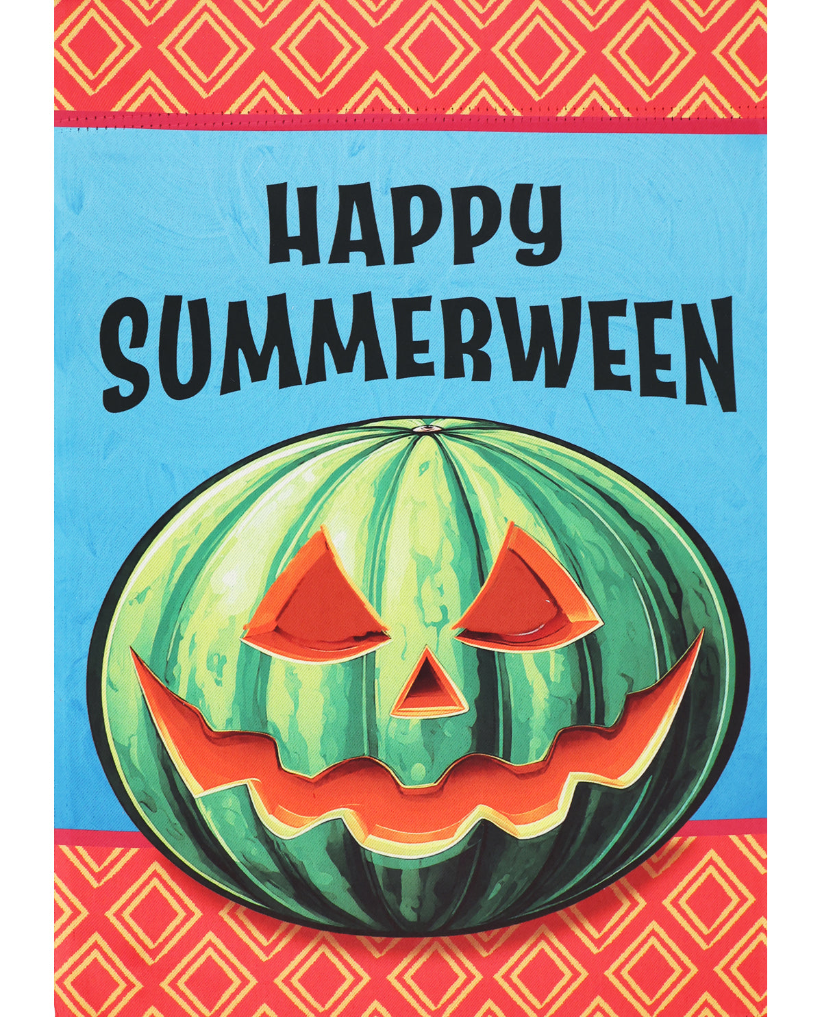 Watermelon Jack O' Lantern Summerween Garden Flag