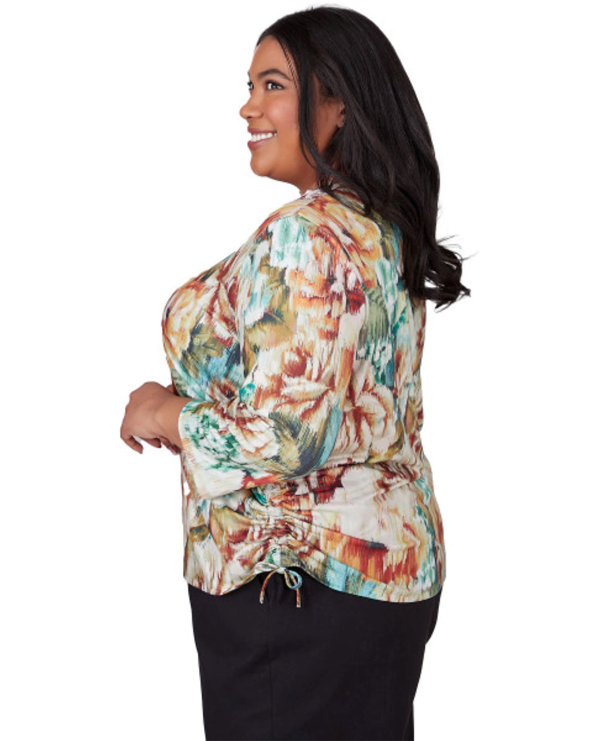 Alfred Dunner Women's Classic Ikat Floral Knit Top