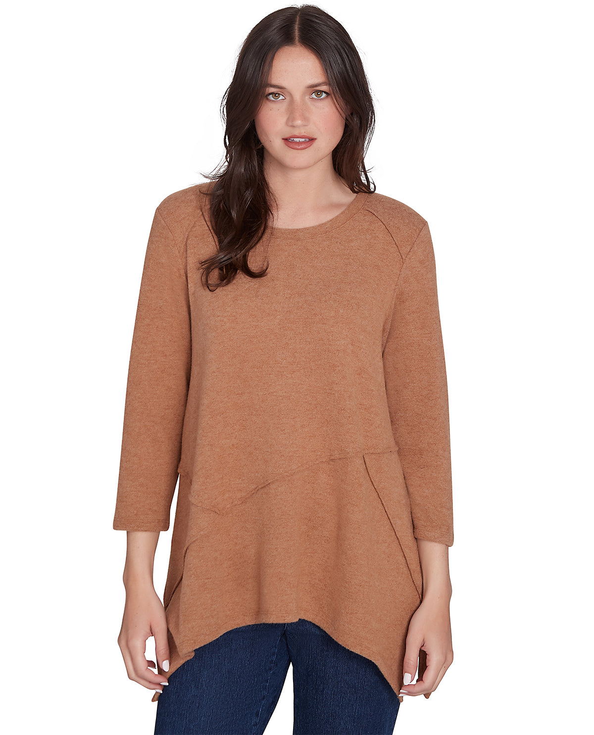 Ruby Road Missy Cozy Season Shark Bite Knit Top
