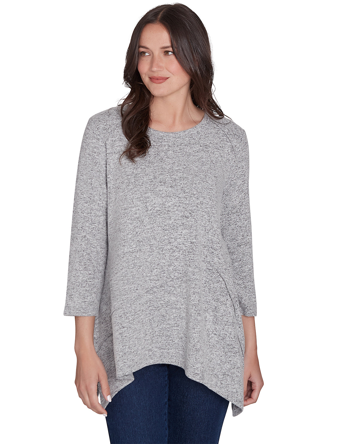 Ruby Road Missy Cozy Season Shark Bite Knit Top
