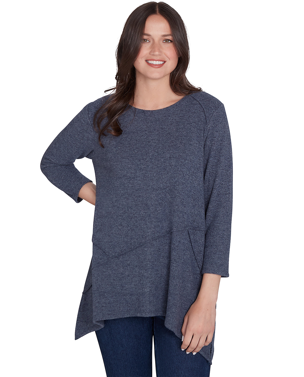 Ruby Road Missy Cozy Season Shark Bite Knit Top