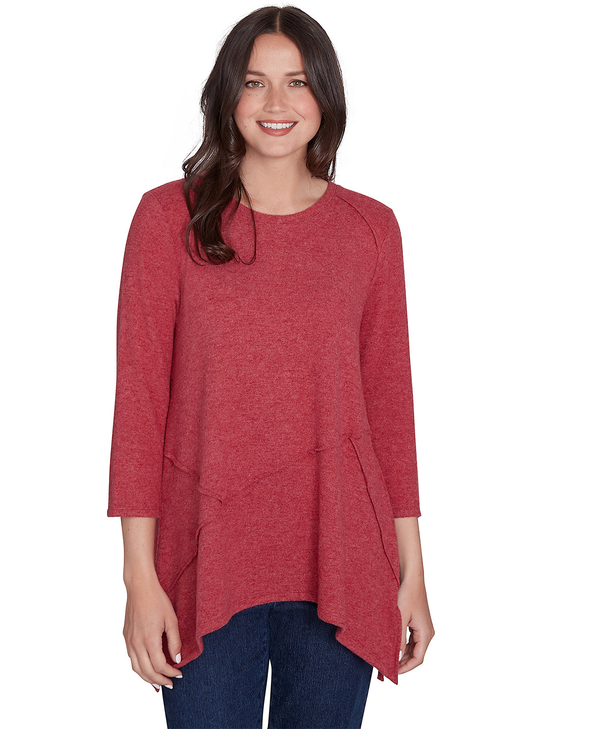 Ruby Road Missy Cozy Season Shark Bite Knit Top