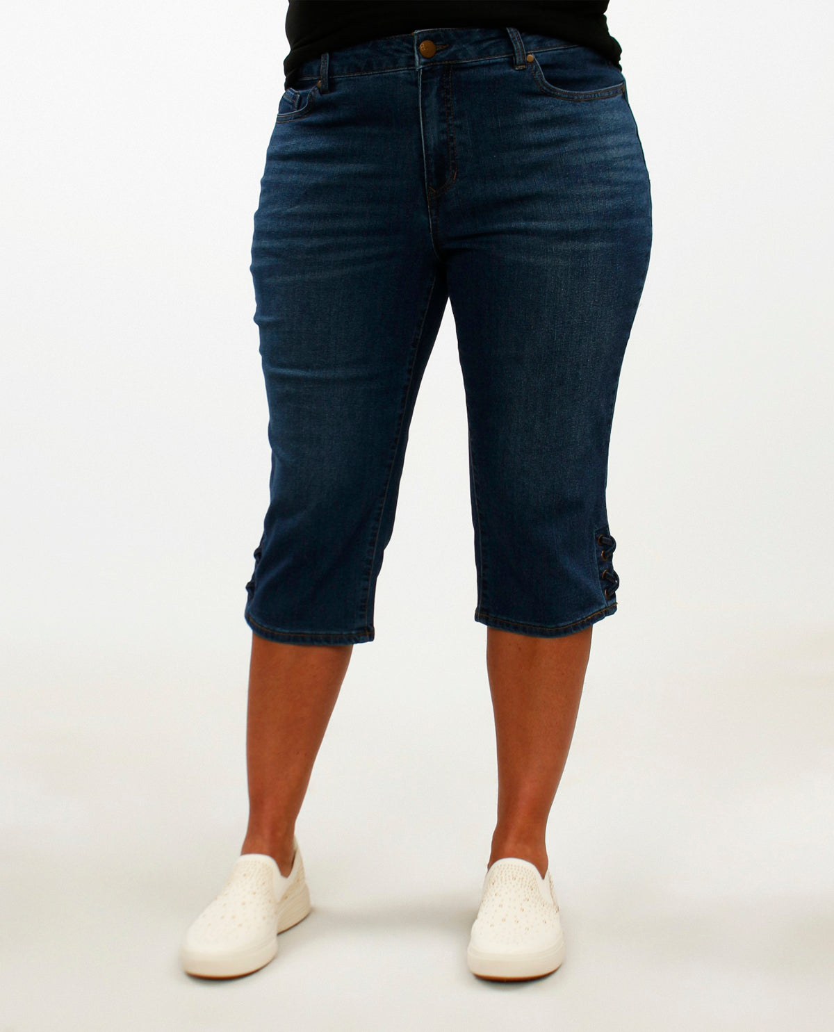 D Jeans Plus Recycle Lace Hem Capri