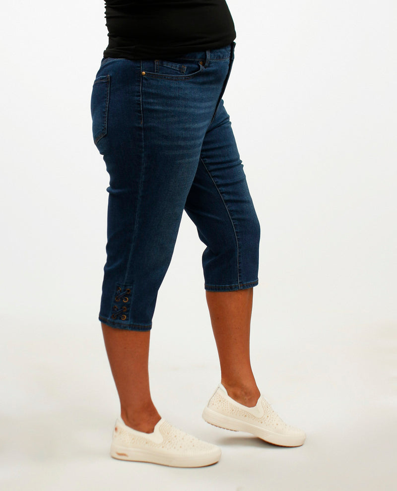 D Jeans Plus Recycle Lace Hem Capri