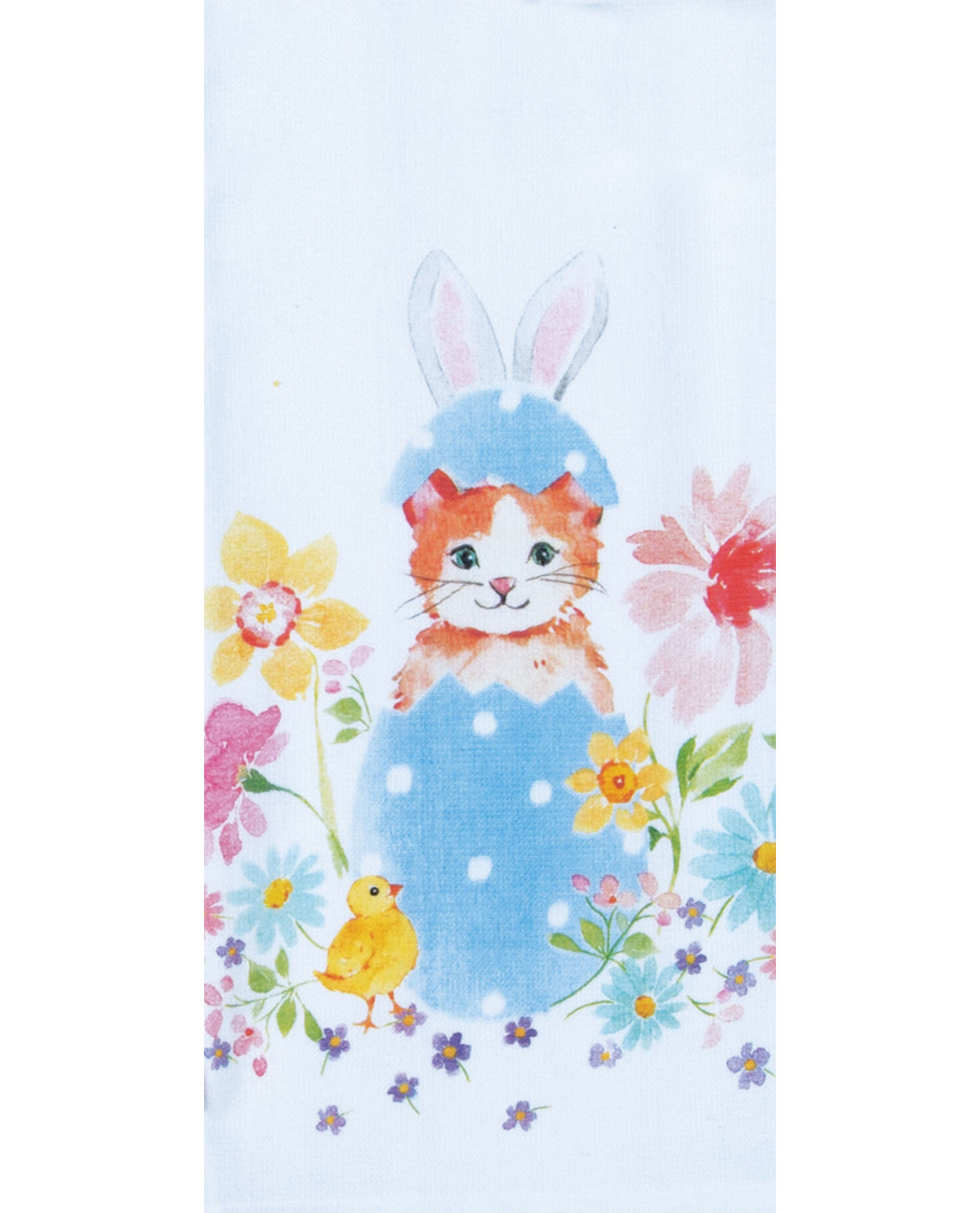 Easter Egg Kitty Dual-Purpose Terry Cotton Kitchen Towel