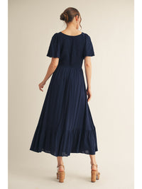 Solid Smocked Maxi Dress