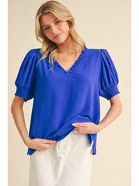 Solid Split Neck Top