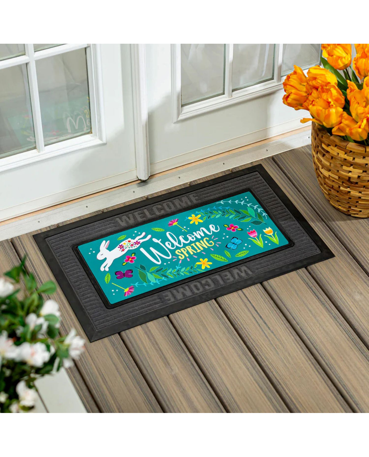 Welcome Spring Bunny Sassafras Switch Mat