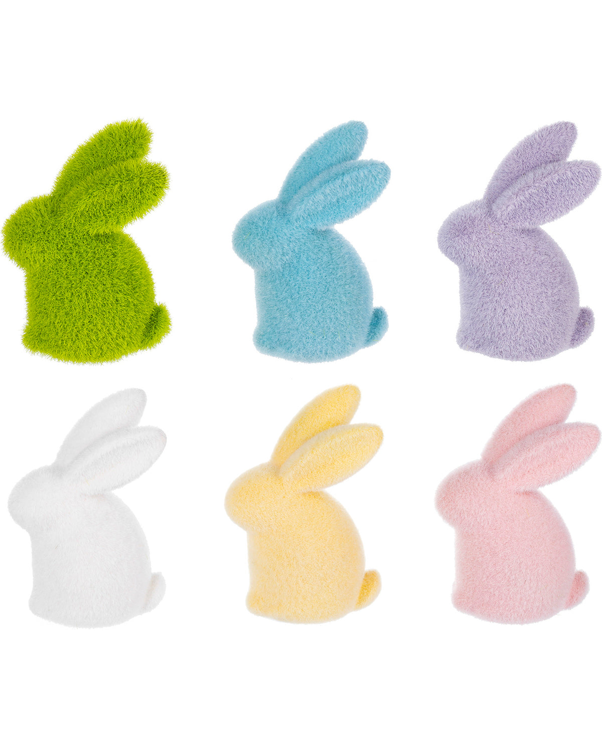 Flocked Easter Bunny Figures