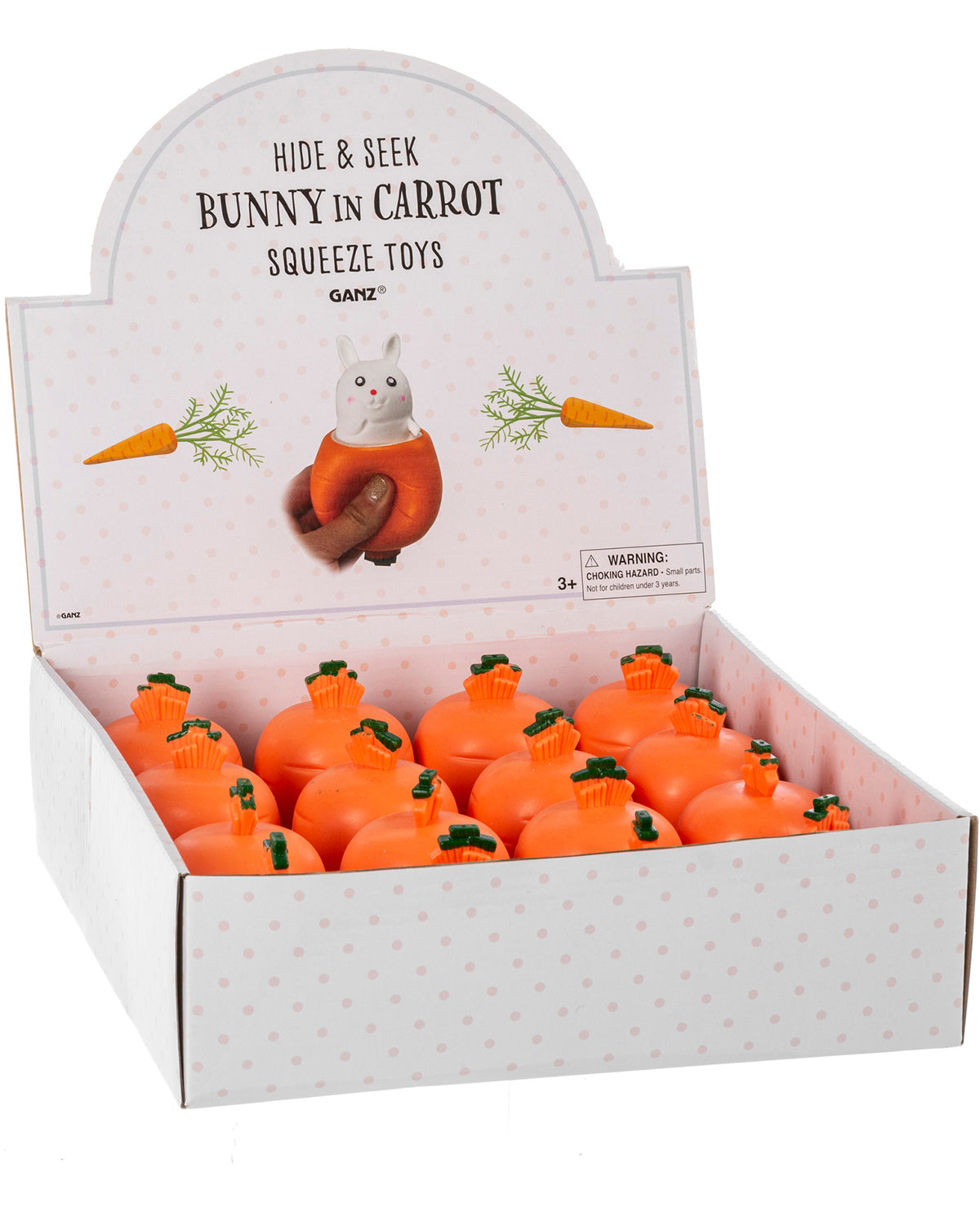 Hide & Seek Bunny in Carrot Squeeze Toy