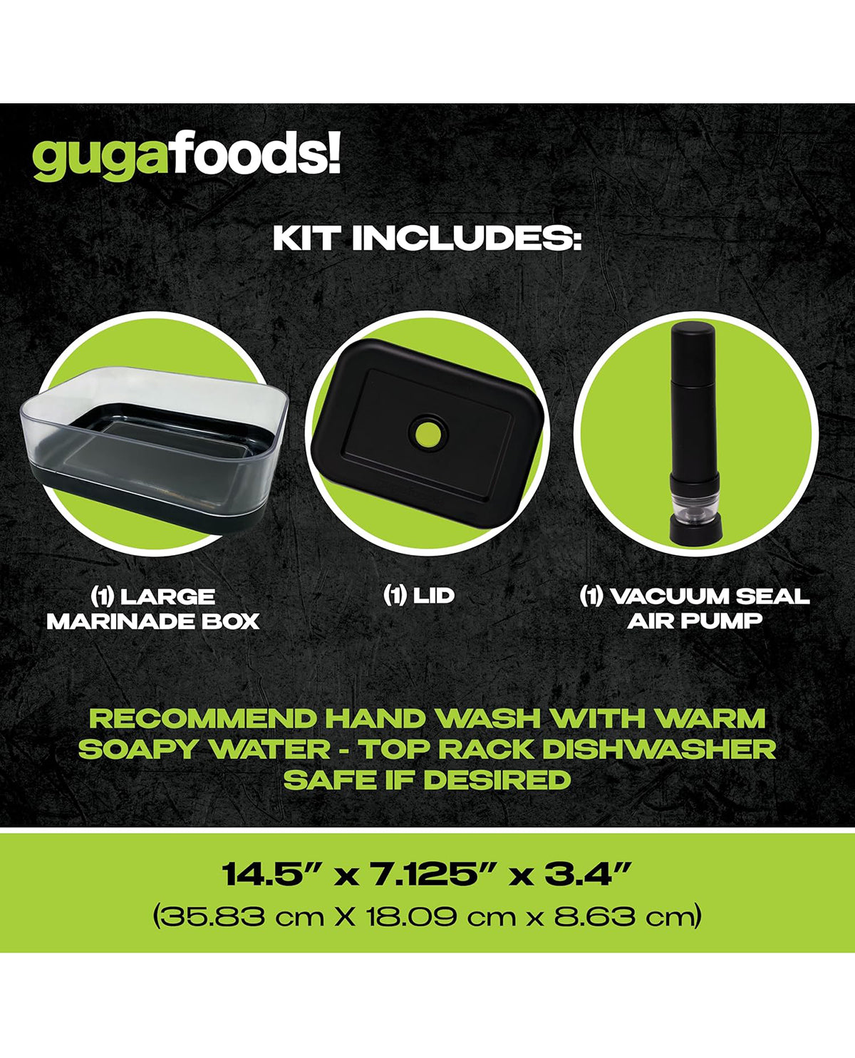 Guga Foods Vacuum Seal Marinade Container Set