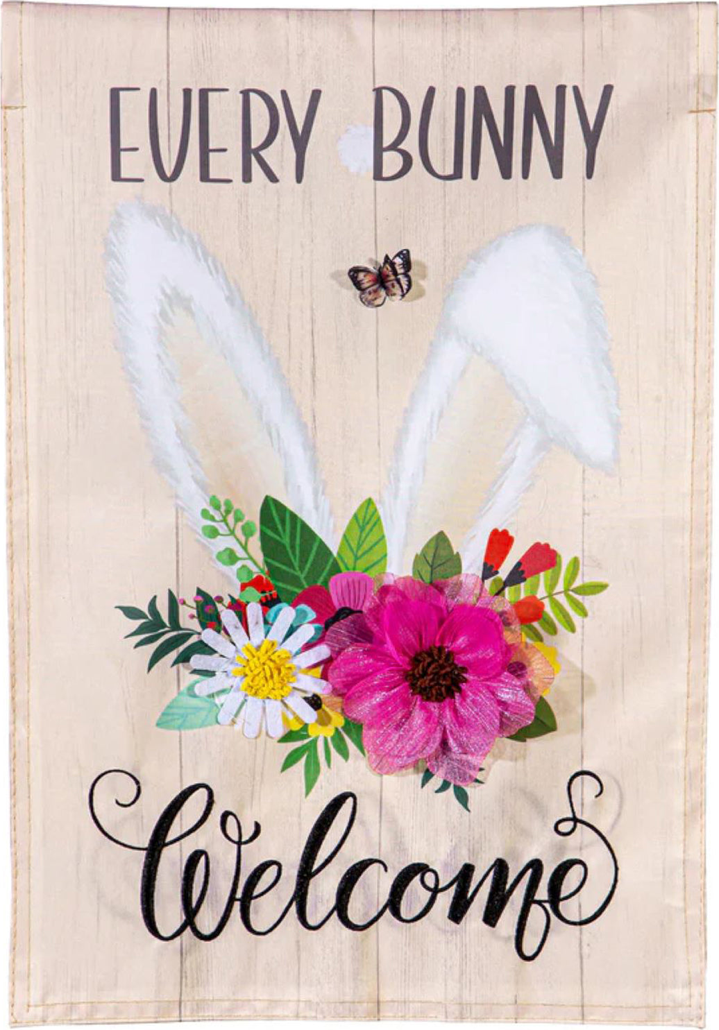 Every Bunny Welcome Applique Garden Flag