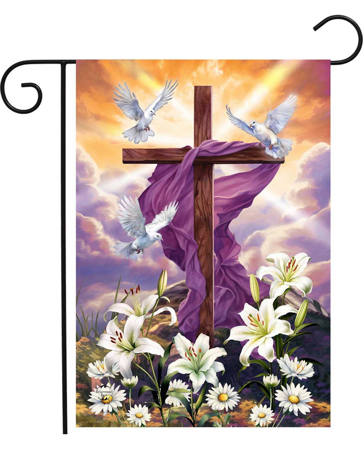 Sunrise Easter Cross Garden Flag