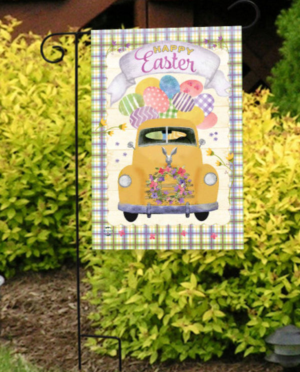 Happy Easter Pickup Truck Garden Flag