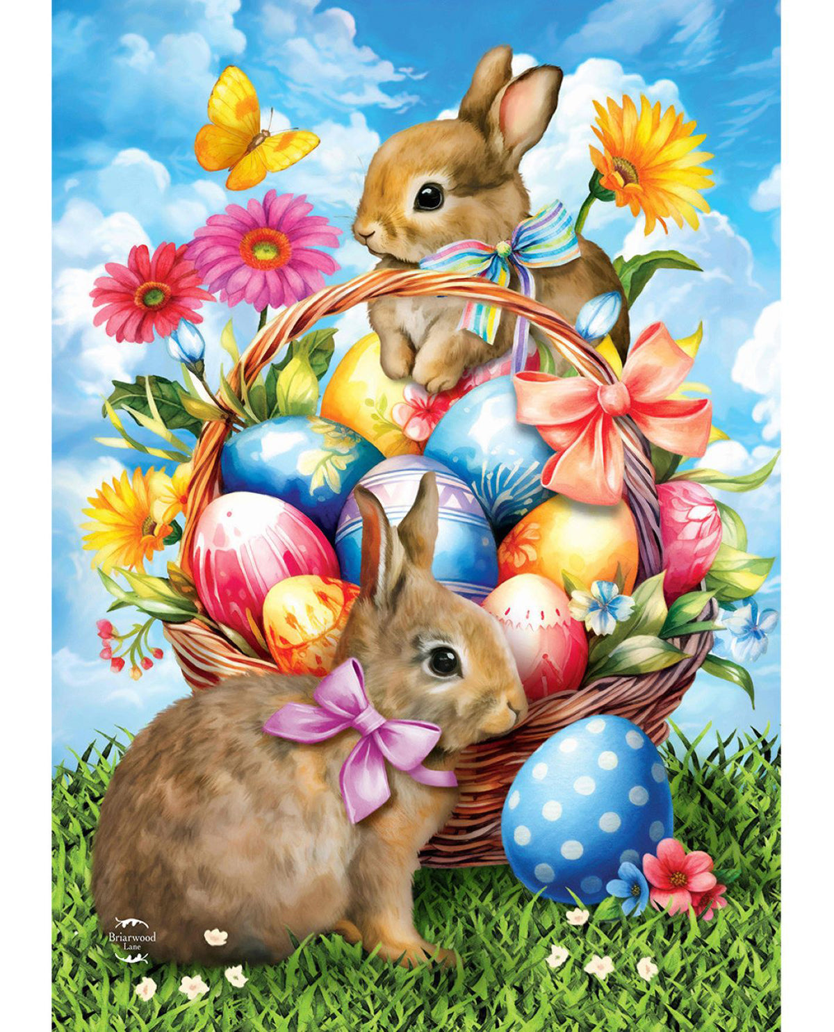 Springtime Bunnies Garden Flag