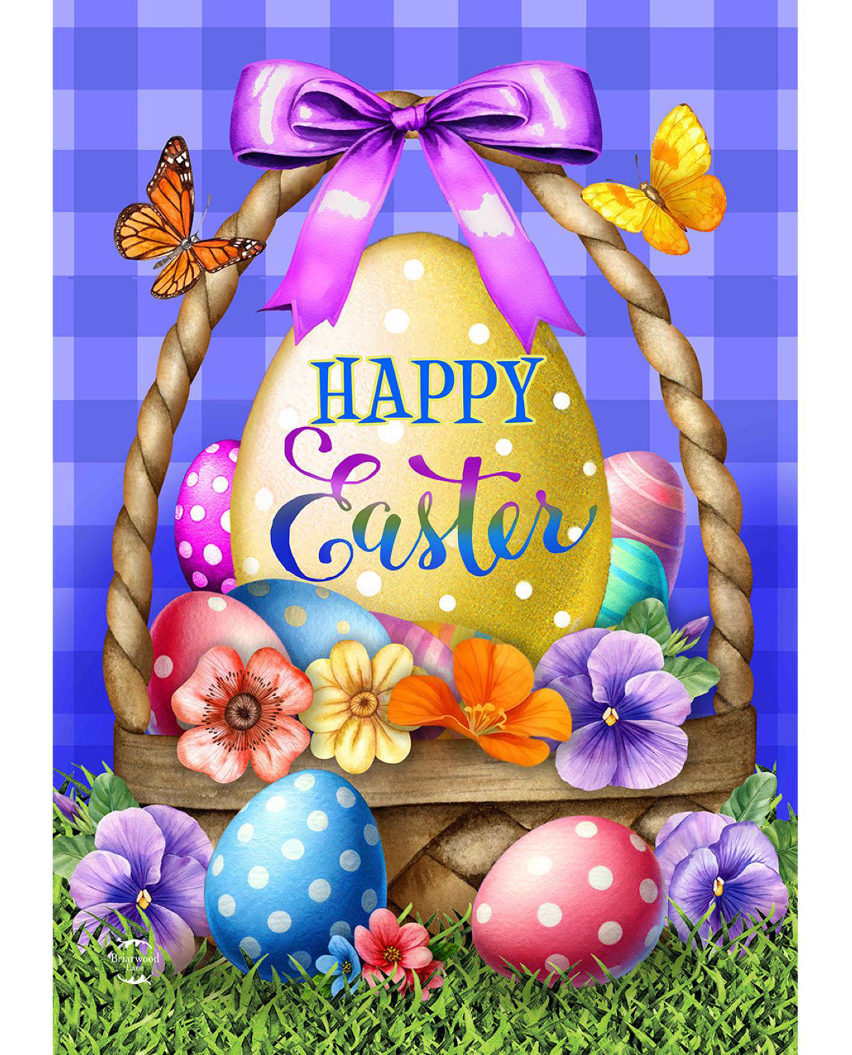 Happy Easter Egg Basket Garden Flag