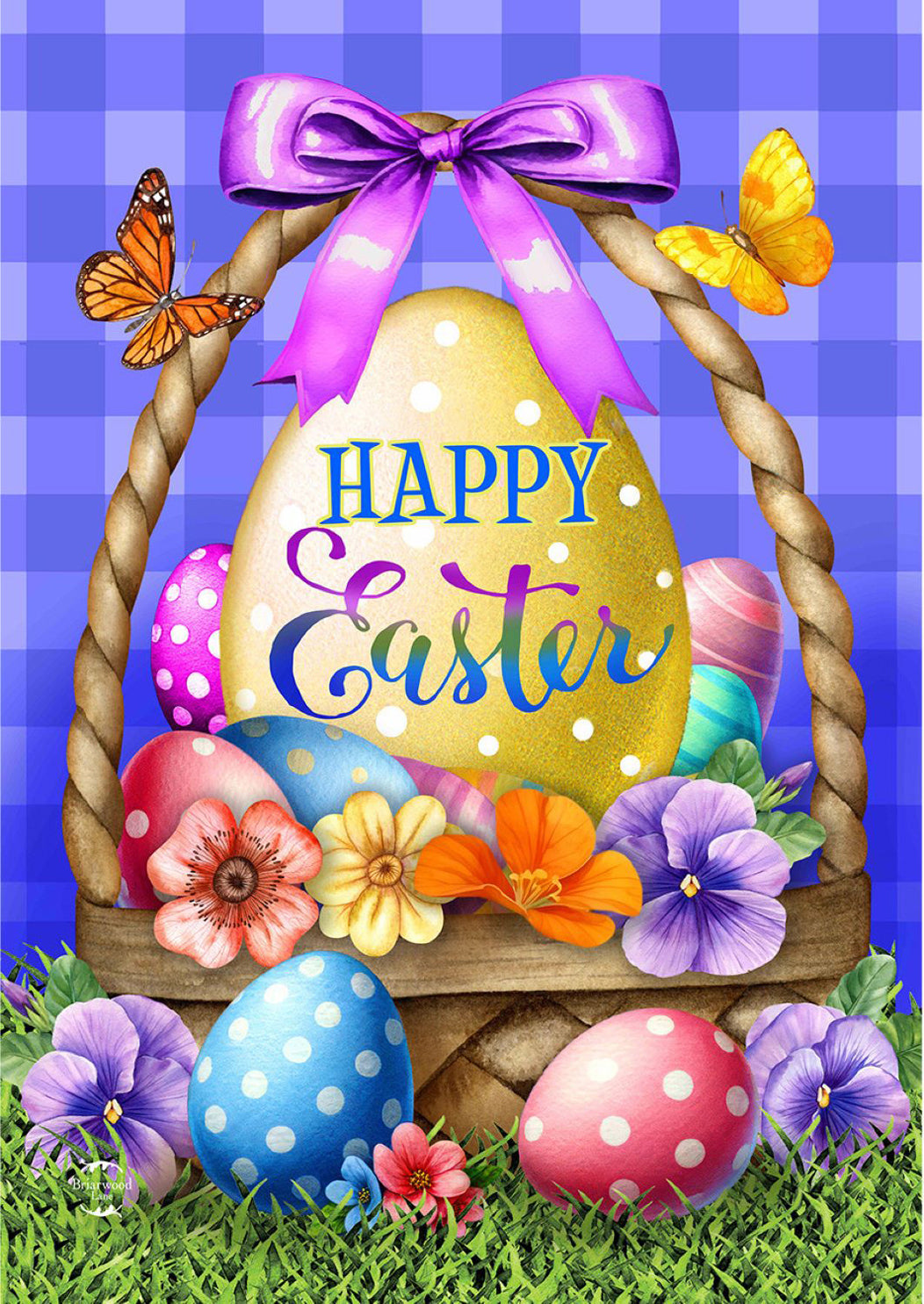 Happy Easter Egg Basket Garden Flag