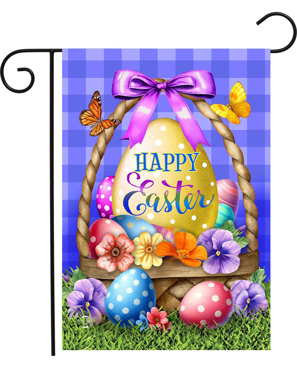 Happy Easter Egg Basket Garden Flag