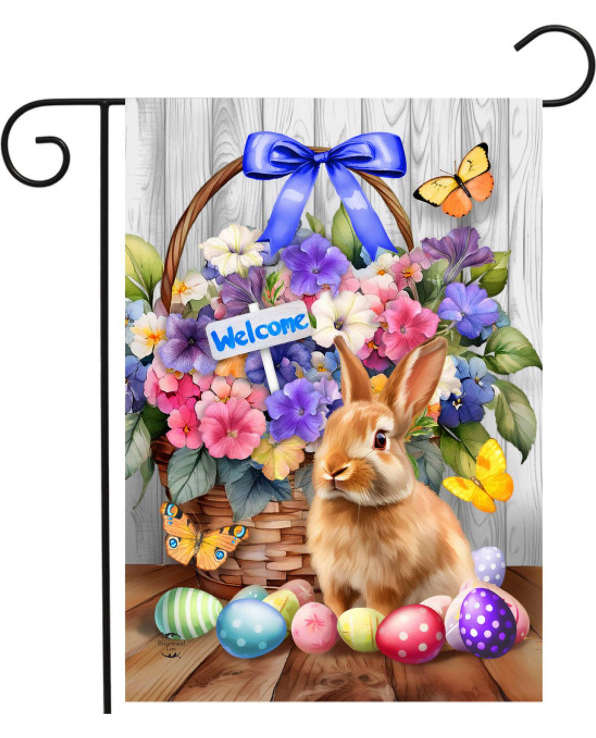 Welcome Bunny & Basket Garden Flag