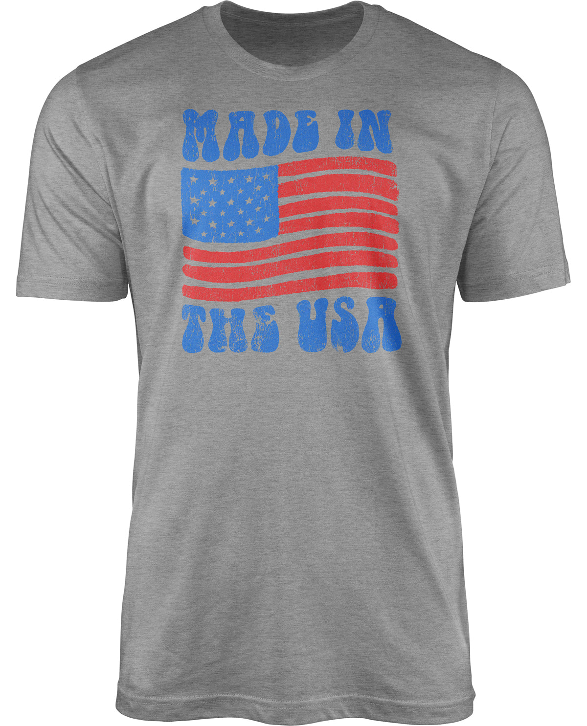 Made In The USA Short Sleeve Screen Tee Gray