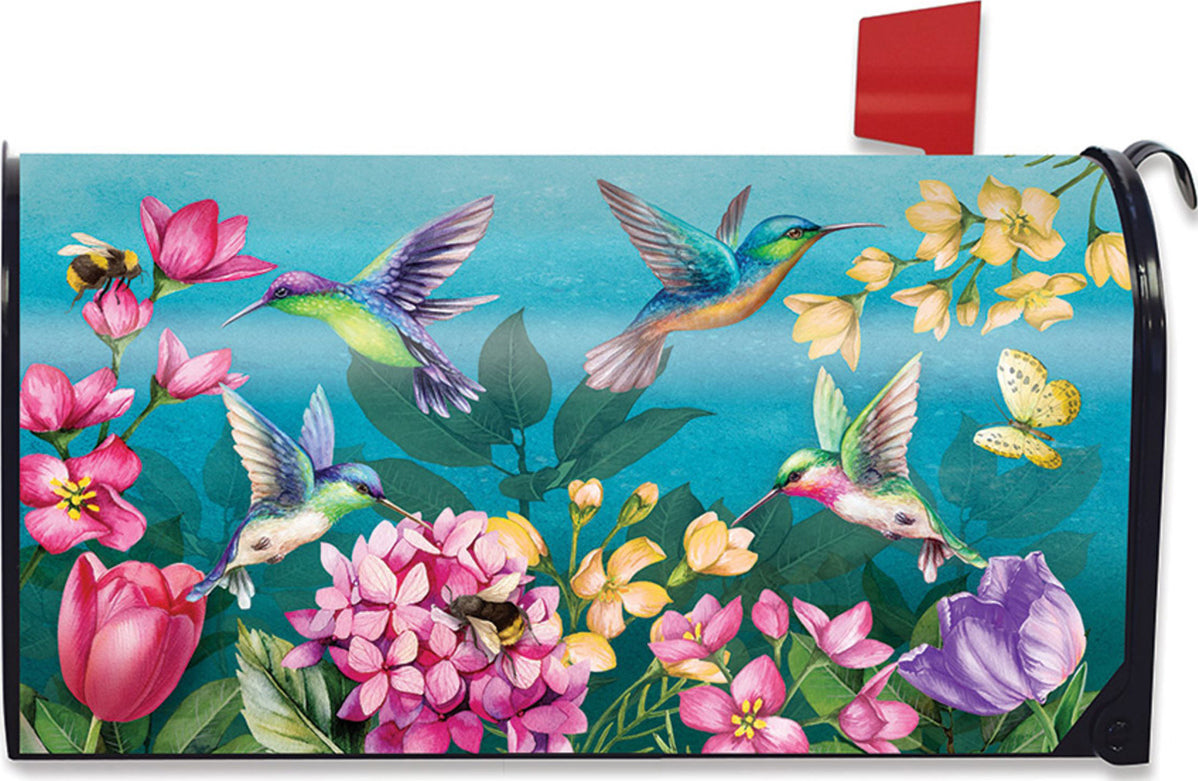 Springtime Hummingbirds Mailbox Cover